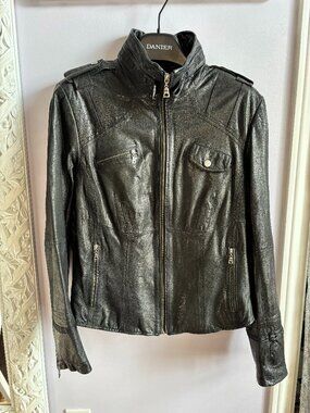 Danier Moto Leather Jacket Size Large